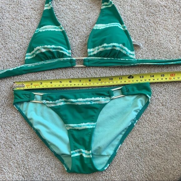 American Eagle green tie-dye striped bikini Sz S - Picture 5 of 6